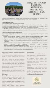 How outdoor exercise sharpens focus and strengthens teams